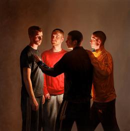 &raquo;K.I.Z. Die logische Disziplin&laquo; 2022. Oil on canvas. 160 x 160 cm