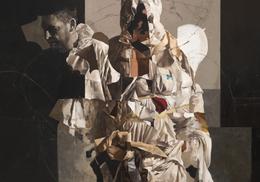 &raquo;Januskopf&laquo; (Detail) 2018, &Ouml;l auf Leinwand, 200 x 170cm