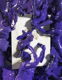 Christian Holze &raquo;Nothing New (26)&laquo; 2021. Acrylic and varnish on inkjet print on canvas, back printed aluminum, acrylic glass, label. 135 x 105 cm