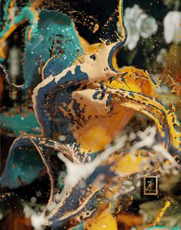Christian Holze &raquo;Vanitas Still Life&laquo; 2021. Acryl und Firniss auf Inkjetdruck auf Leinwand, r&uuml;ckseitig bedrucktes Aluminium, Acrylglas. 170 x 130 cm
