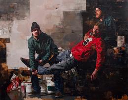 »Die Probe« 2011, Öl auf Leinwand, 180 x 230 cm