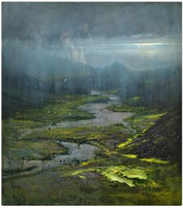 Clemens Tremmel, Die Versenkung, 2026. oil on aluminium, 90 cm x 80 cm x 5 cm