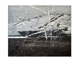 »Jökull« 2021. Öl auf Aluminium, 120 x 150 x 5 cm
