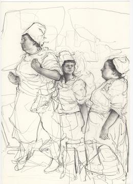 »Drei Frauen« 2017, graphite on paper, 30 x 21 cm