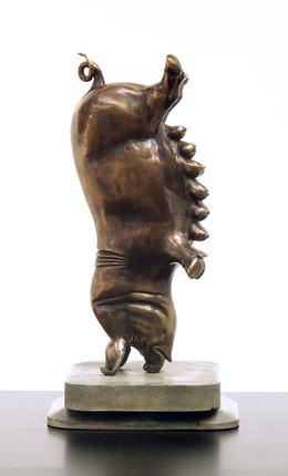 »Glücksschwein« 2017, bronze, 36 x 14 x 15 cm
