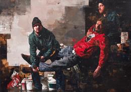 &raquo;Die Probe&laquo; (detail) 2011, oil on canvas, 180 x 230 cm