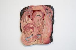 &raquo;place yourself where my eyes can feel where my skin can see&laquo; 2018, glazed ceramics and resin, 62 x 53 x 2.5cm