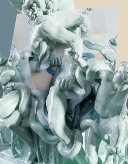 Christian Holze &raquo;Nothing New (23)&laquo; 2020. Acryl und Firniss auf Inkjetdruck auf Leinwand, r&uuml;ckseitig bedrucktes Aluminium, Acrylglas, Label. 81 x 63 cm