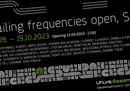 Exhibition poster for the group exhibition &quot;Hailing frequencies open, Sir!&quot; with Marianna Ignataki