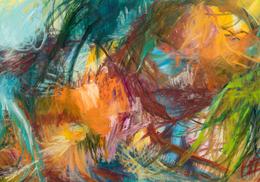 detail, Anna Steinert, 2026, Second Nature II, acrylic, oil and oil stick on canvas, 180 x 240 cm, courtesy Gallery Tanja Wagner and the artist